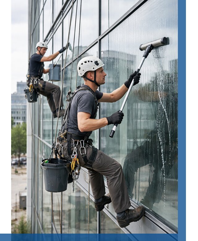 Мойка витражей альпинистами в Темрюке от 721 р. под ключ|ВЫСОТНИК-Тмр