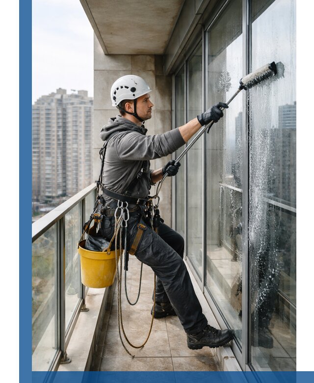 Профессиональная мойка балконного остекления в Темрюке