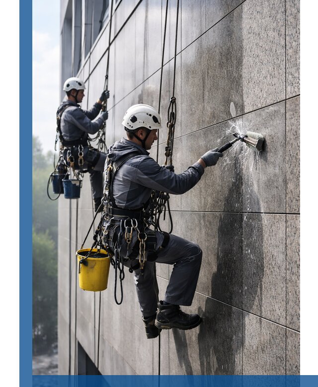 Профессиональная мойка фасада из керамогранита в Темрюке