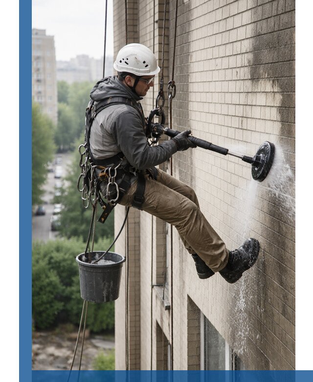 Очистка фасада от копоти в Темрюке профессионально и безопасно