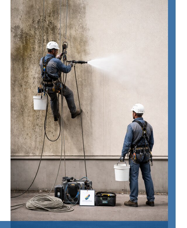 Очистка фасада от плесени в Темрюке от 309 р. | ВЫСОТНИК-Тмр