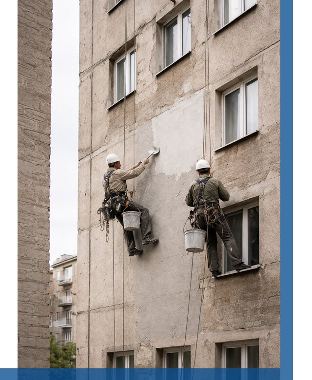 Косметический ремонт фасада в Темрюке от 1132 р. | ВЫСОТНИК-Тмр