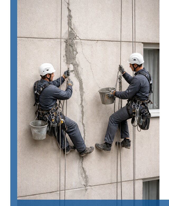 Заделка трещин на фасаде в Темрюке с гарантийным ремонтом