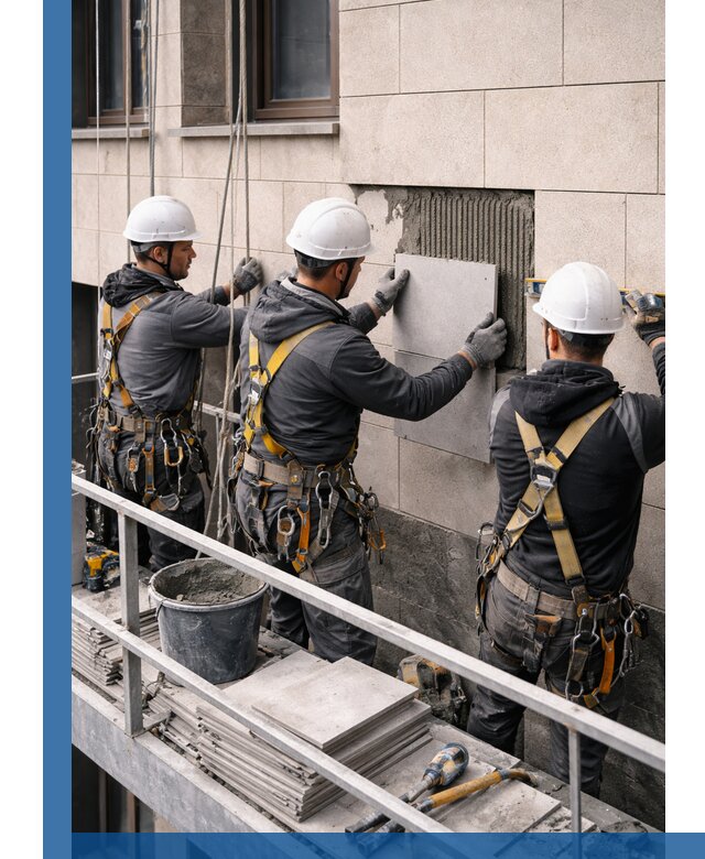 Ремонт облицовки фасада плиткой в Темрюке с гарантией