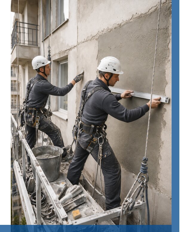 Штукатурка фасада на высоте в Темрюке от 926 р. | ВЫСОТНИК-Тмр