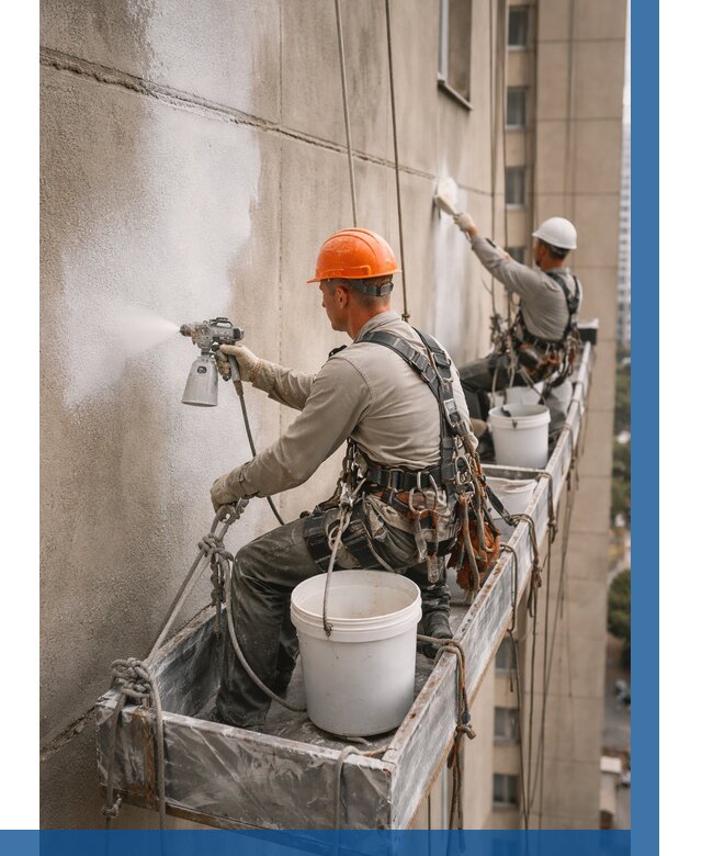 Грунтовка фасада на высоте в Темрюке от 124 р. | ВЫСОТНИК-Тмр