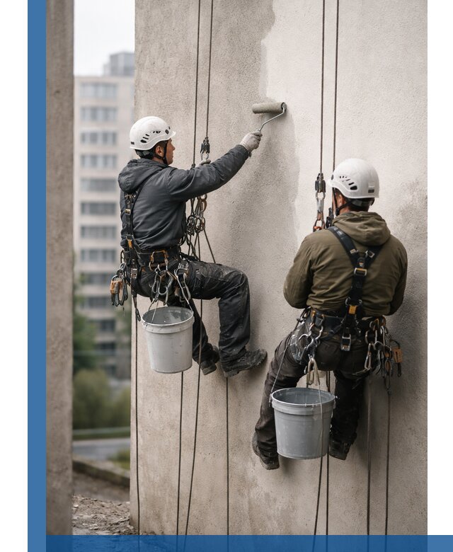 Покраска фасадов высотными альпинистами в Темрюке с гарантией