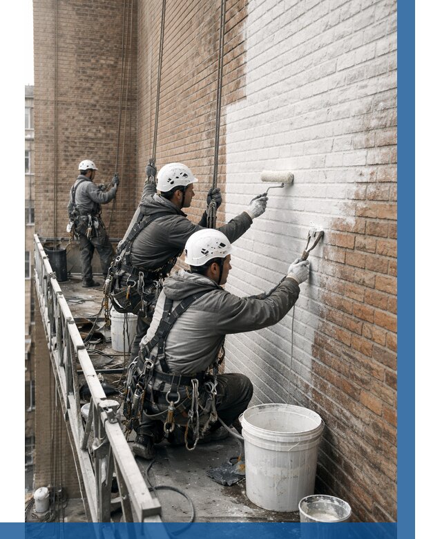 Покраска кирпичного фасада в Темрюке от 360 р. | ВЫСОТНИК-Тмр