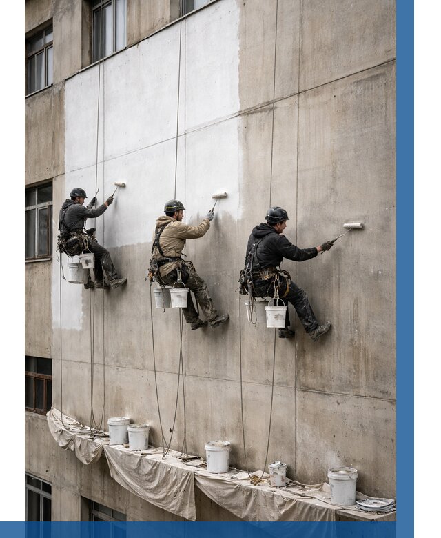 Покраска бетонного фасада в Темрюке от 360 р за м2 | ВЫСОТНИК-Тмр