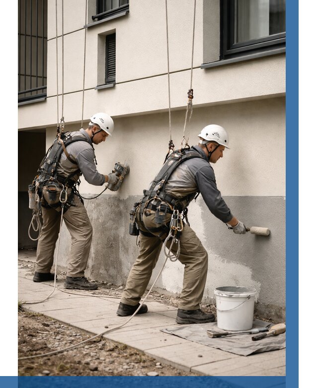 Окраска цоколя здания в Темрюке от 463 р. под ключ | ВЫСОТНИК-Тмр