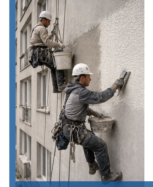 Нанесение декоративной штукатурки короед на фасад в Темрюке