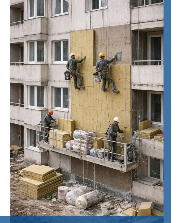 Утепление фасада минватой в Темрюке от 1544 р. | ВЫСОТНИК-Тмр