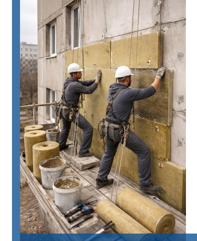 Утепление фасада минватой в Темрюке под ключ с гарантией