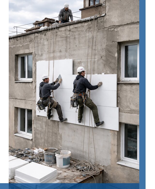 Утепление фасада пенополистиролом в Темрюке от 1853 р. | ВЫСОТНИК-Тмр