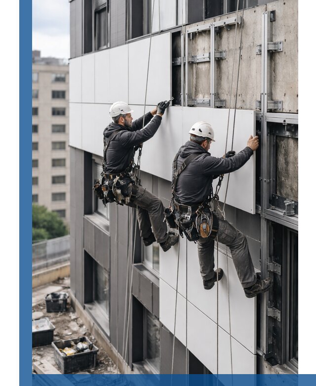 Монтаж композитных панелей фасада в Темрюке под ключ