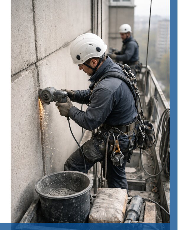 Штробление межпанельных швов в Темрюке от 1235 р. | ВЫСОТНИК-Тмр