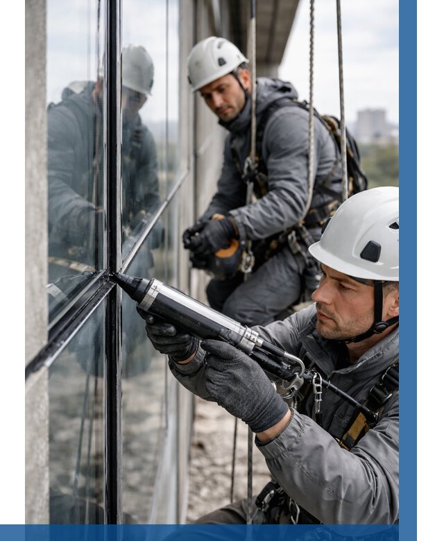 Герметизация витражных швов в Темрюке от 669 р. | ВЫСОТНИК-Тмр