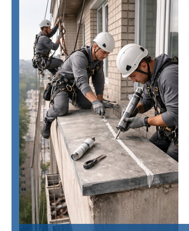 Герметизация балконного козырька в Темрюке профессионально