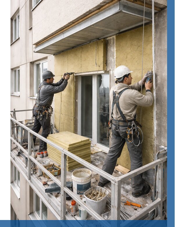 Утепление балкона снаружи в Темрюке от 1647 р. под ключ ВЫСОТНИК-Тмр