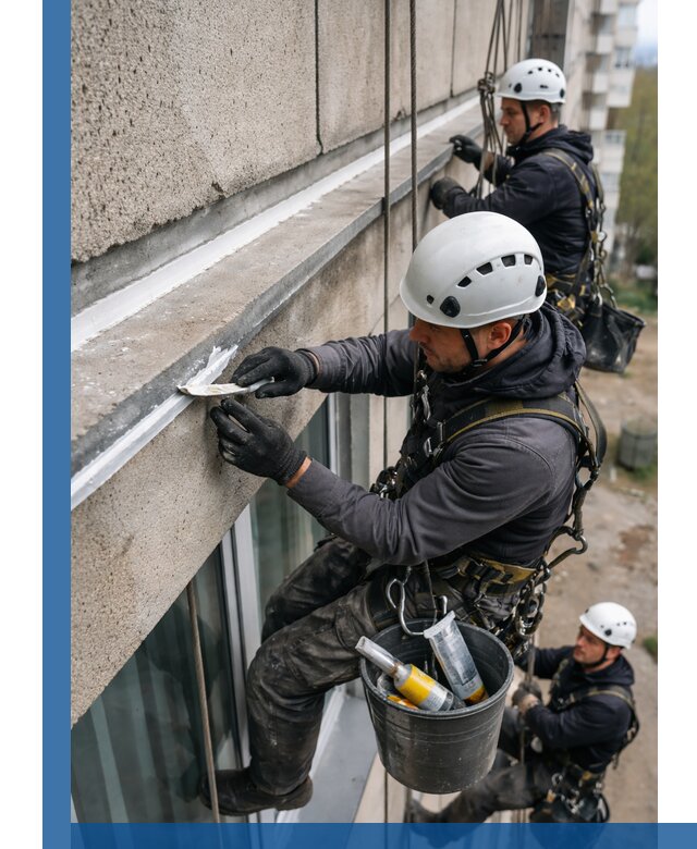 Герметизация примыкания балкона в Темрюке под ключ с гарантией