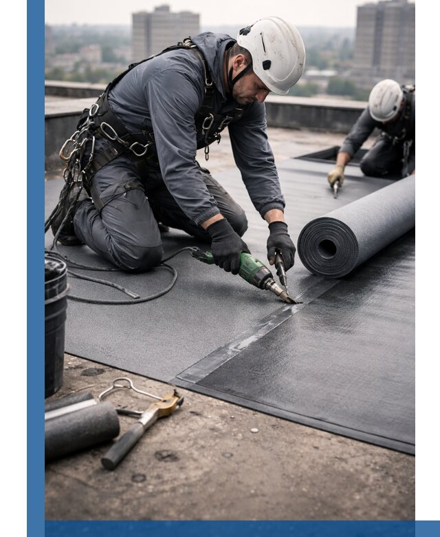 Ремонт мягкой кровли в Темрюке с выездом промальпинистов