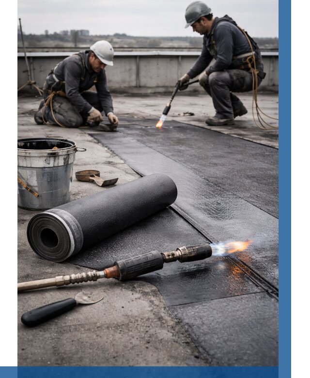 Ремонт рулонной кровли в Темрюке от 669 р. | ВЫСОТНИК-Тмр