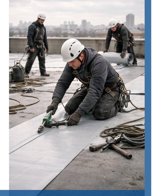 Ремонт мембранной кровли в Темрюке от 1853 р./м2 | ВЫСОТНИК-Тмр