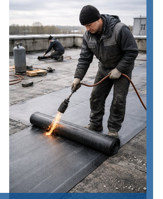 Ремонт наплавляемой кровли в Темрюке от 721 р. | ВЫСОТНИК-Тмр