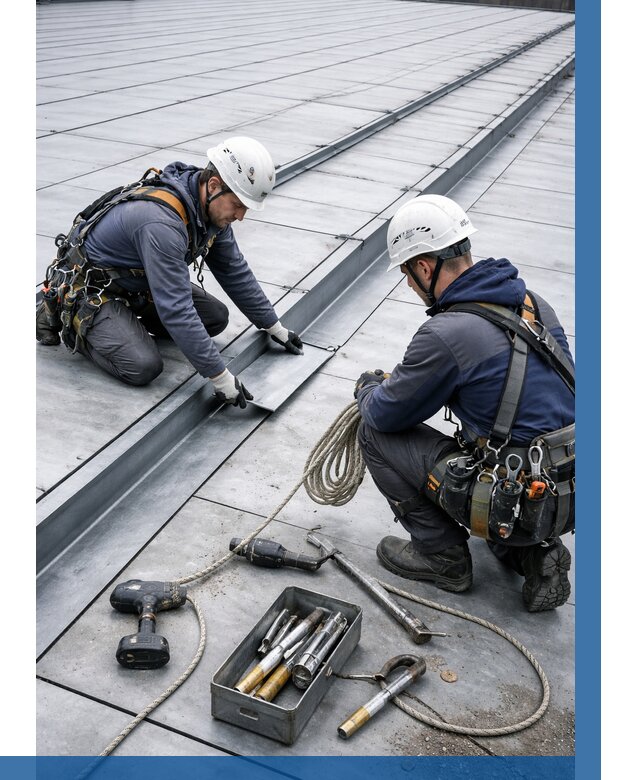 Ремонт фальцевой кровли в Темрюке от 721 р. | ВЫСОТНИК-Тмр