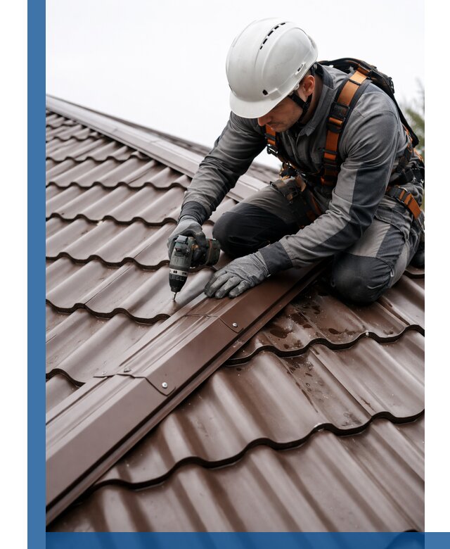 Ремонт металлочерепицы на крыше в Темрюке профессионально