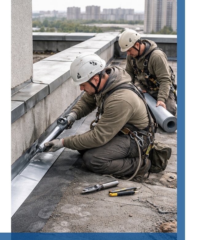 Ремонт кровельных примыканий в Темрюке от 1235 р. | ВЫСОТНИК-Тмр