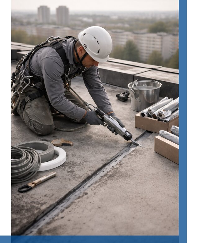 Герметизация швов кровли в Темрюке от 463 р./м2 | ВЫСОТНИК-Тмр