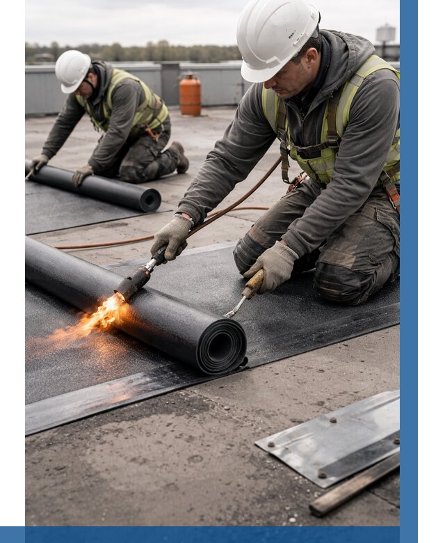 Монтаж наплавляемой кровли в Темрюке от 875 р. — ВЫСОТНИК-Тмр