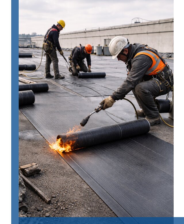 Монтаж наплавляемой кровли в Темрюке профессионально