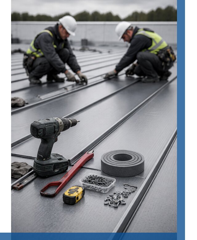 Монтаж фальцевой кровли в Темрюке от 1853 р. | ВЫСОТНИК-Тмр