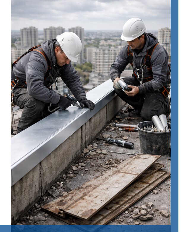 Замена парапетных крышек под ключ в Темрюке от 1235 р. | ВЫСОТНИК-Тмр