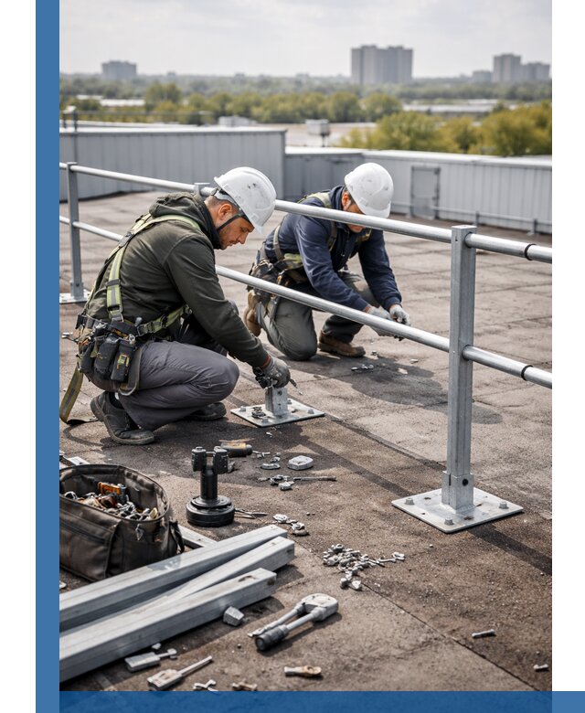 Монтаж кровельного ограждения в Темрюке под ключ с гарантией