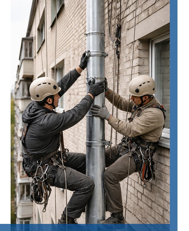 Замена водосточных труб в Темрюке от 6690 р. | ВЫСОТНИК-Тмр