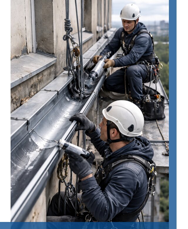 Ремонт водосточных желобов в Темрюке от 6690 р. | ВЫСОТНИК-Тмр