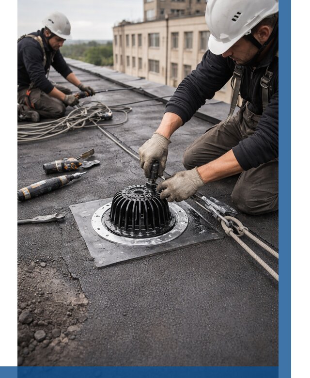 Установка водосточных воронок в Темрюке цена от 3603 р. | ВЫСОТНИК-Тмр