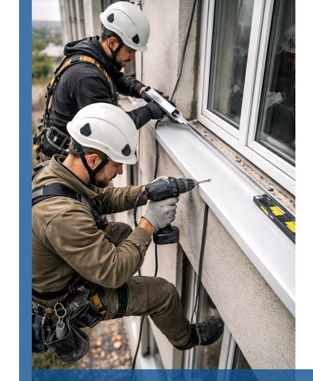 Профессиональный монтаж оконных отливов и отведения воды в Темрюке