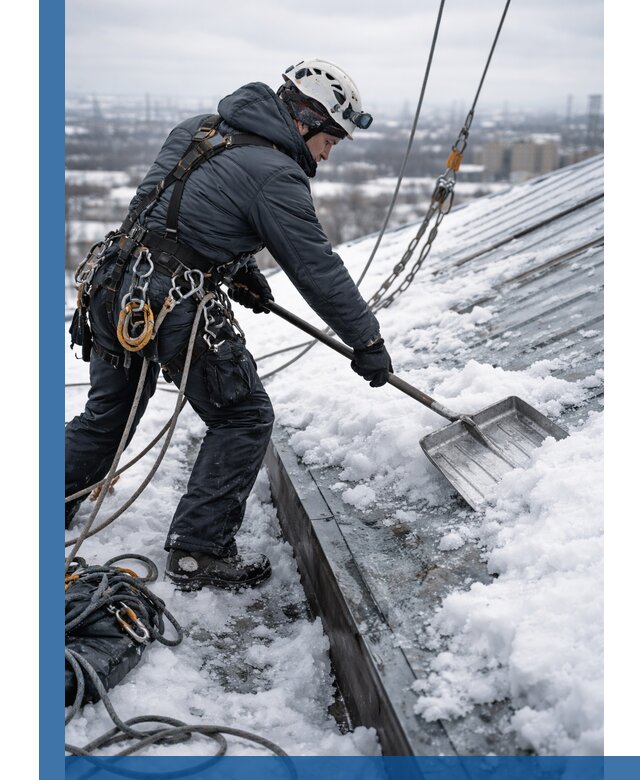 Профессиональная очистка кровли от снега и наледи в Темрюке