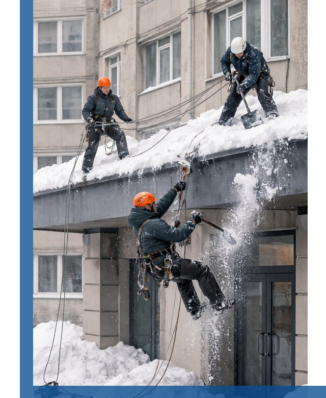 Безопасная очистка навесов от снега в Темрюке круглогодично