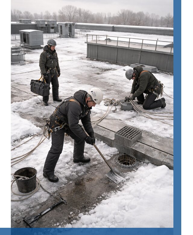 Абонентское обслуживание кровли зимой в Темрюке от 8234 р. | ВЫСОТНИК-Тмр