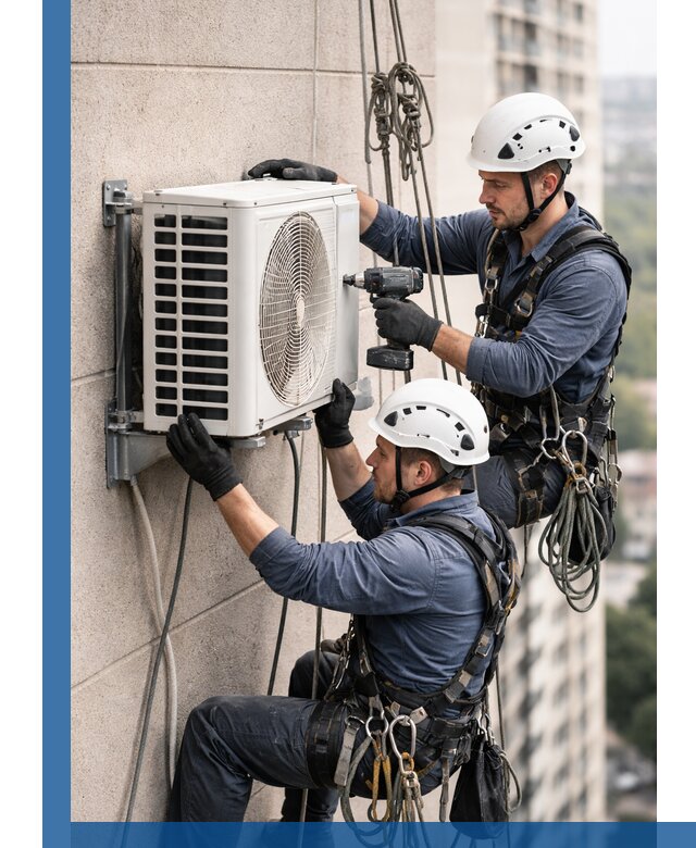 Монтаж внешнего блока кондиционера в Темрюке установка и крепление