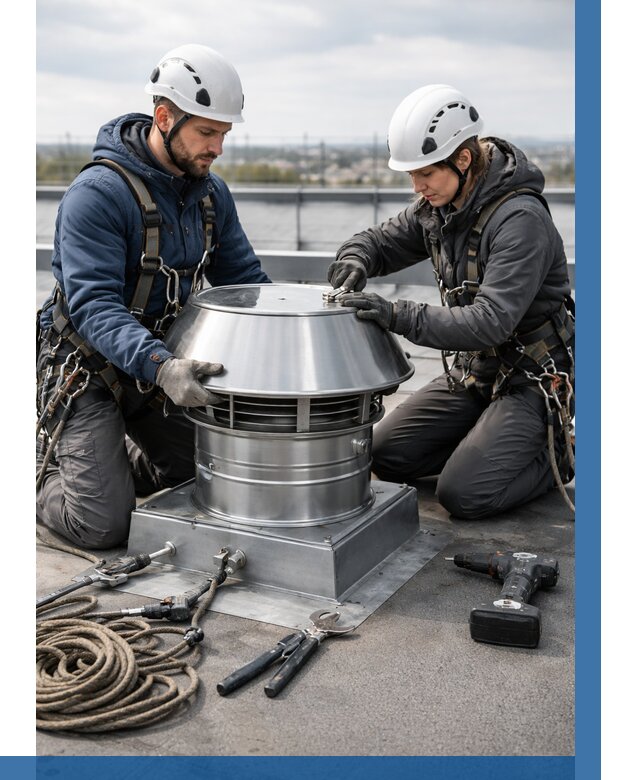 Установка дефлекторов на кровле в Темрюке от 4632 р. | ВЫСОТНИК-Тмр