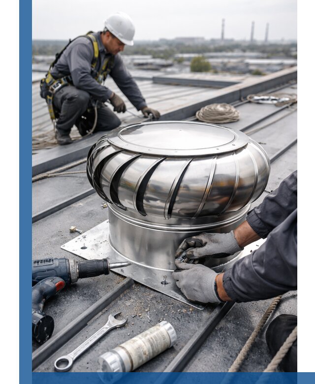 Установка дефлекторов на кровле в Темрюке профессионально