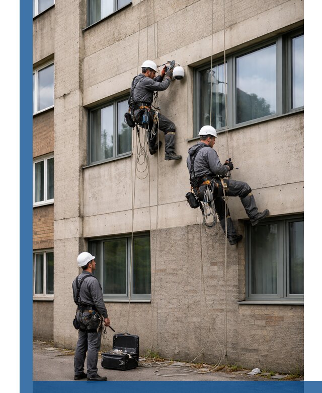 Монтаж фасадных камер видеонаблюдения в Темрюке под ключ