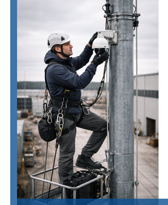 Профессиональная установка видеокамер на мачте в Темрюке