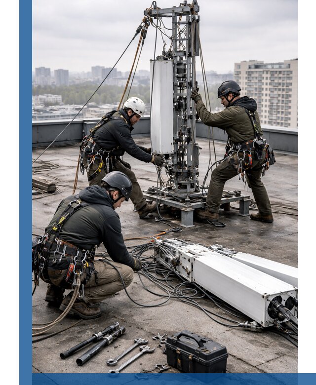 Демонтаж антенн на крыше зданий в Темрюке с гарантией